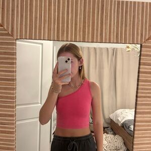 Pink One-Shoulder Women's Top